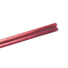Load image into Gallery viewer, Purpleheart Chopsticks engraved end. Custom or personalized options available