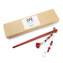Load image into Gallery viewer, Red Leaf Design Hairpin