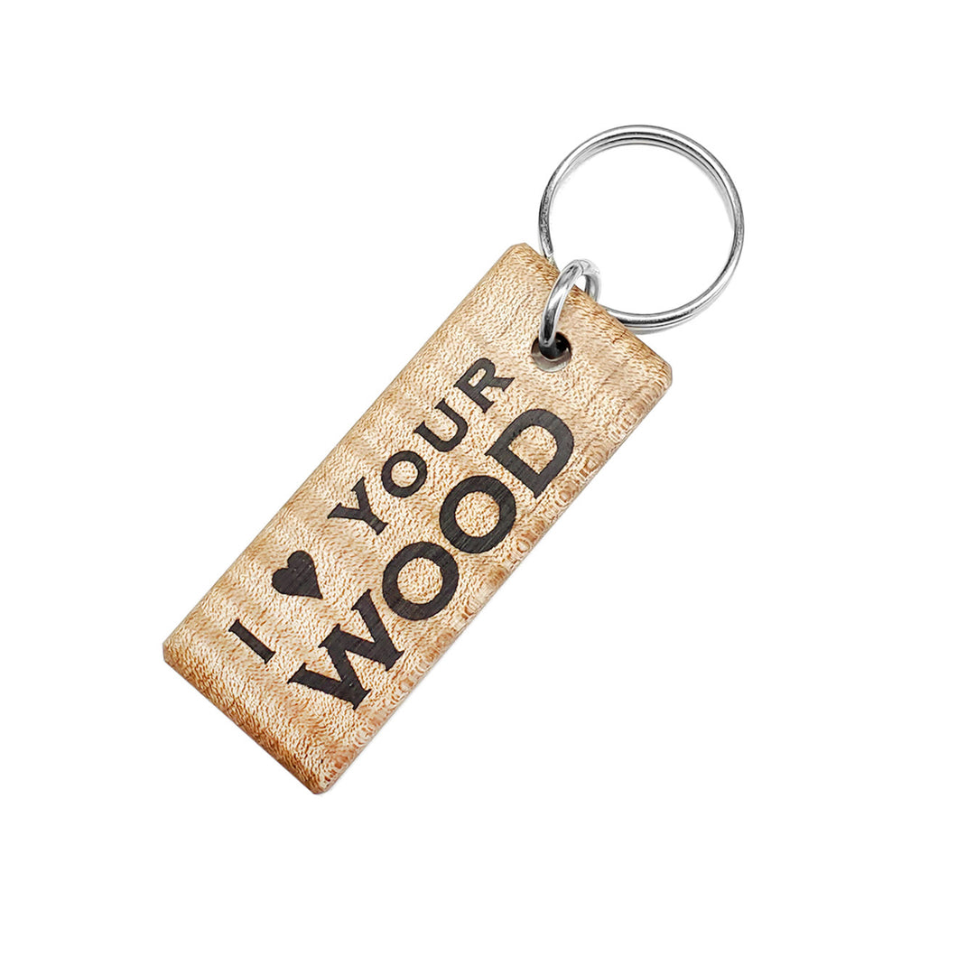 I Love Wood Keychain