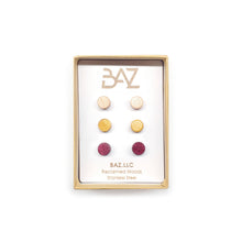 Load image into Gallery viewer, Wooden Circle Earring Studs
