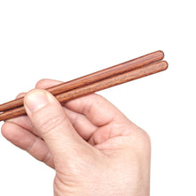 Load image into Gallery viewer, Bubinga Brown Wood Chopsticks end. Custom personalized engraving not shown