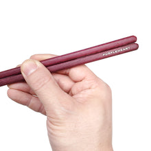 Load image into Gallery viewer, Purpleheart cooking chopsticks end. Custom personalized engraving shown