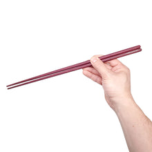Load image into Gallery viewer, Purpleheart cooking chopsticks. Custom personalized engraving shown