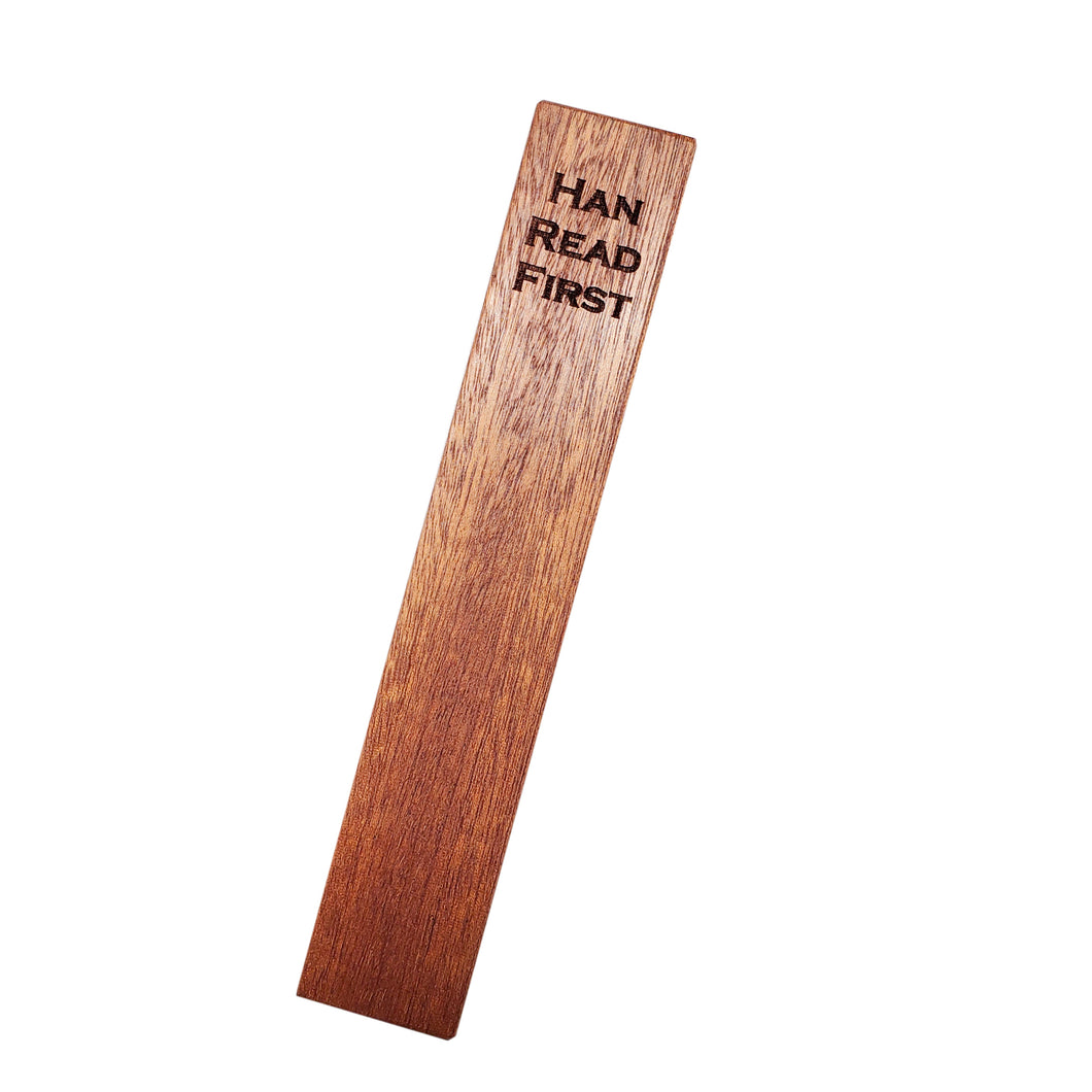 Han Read First Wood Bookmark