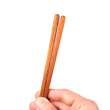 Load image into Gallery viewer, Rare Koa Wood Chopsticks end woodgrain hand. Custom personalized engraving not shown
