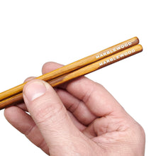 Load image into Gallery viewer, Rare Marblewood Chopsticks tip woodgrain. Custom personalized engraving shown
