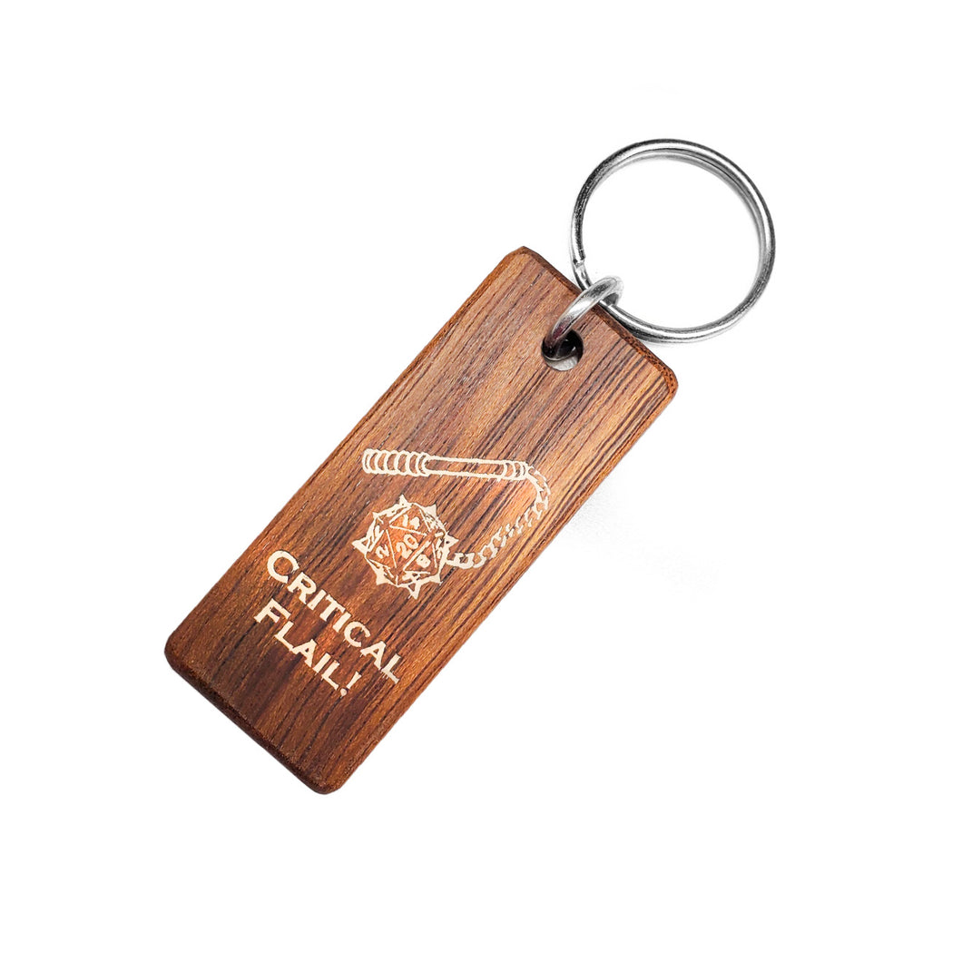 Critical Flail Wood Keychain