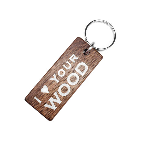 I Love Wood Keychain