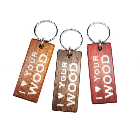 I Love Wood Keychain