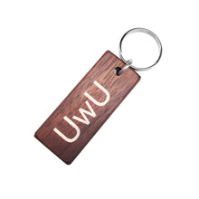Load image into Gallery viewer, UwU Wood Keychain
