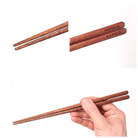 Sapele Chopsticks: Customizable, Lustrous, Woodgrain