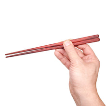 Load image into Gallery viewer, Redheart Red Wood Chopsticks full hand woodgrain. Custom personalized engraving not shown
