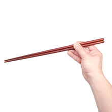 Load image into Gallery viewer, Padauk red cooking chopsticks full image square. Custom personalization shown
